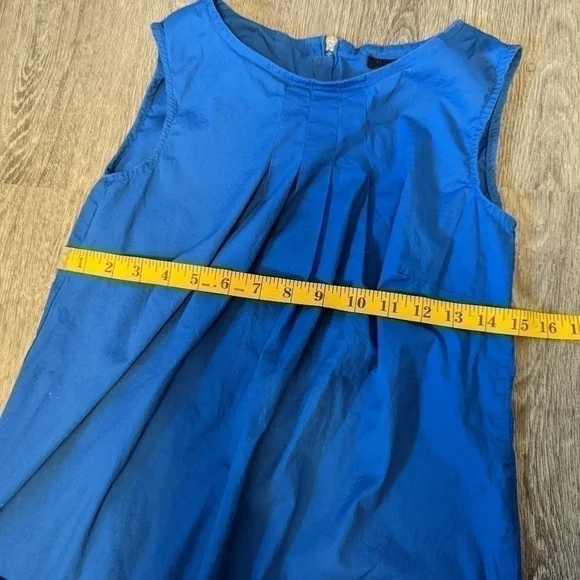 2/$15 WOMAN'S H&M Blue High Neck Sleeveless Dress-With Pockets- Size 4 - Picture 4 of 5